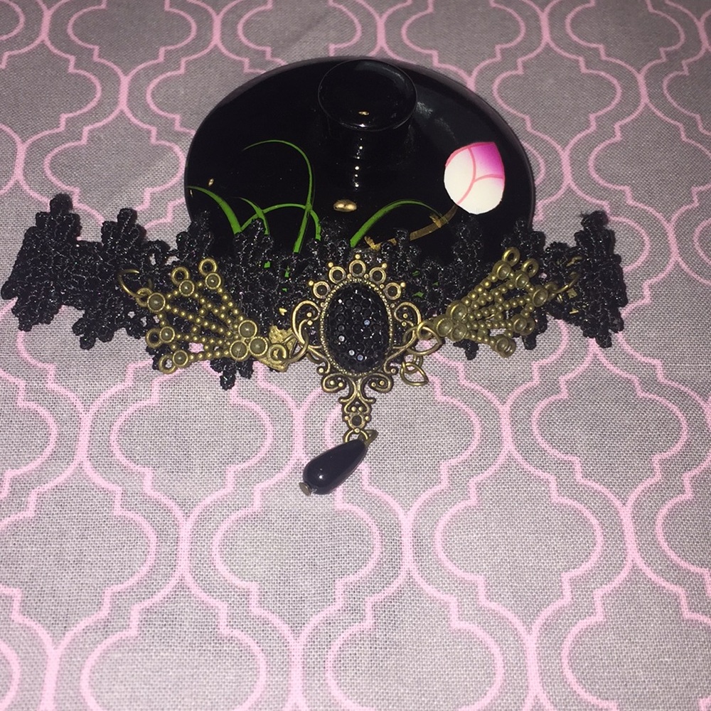 Handmade Black Lace Anklet.